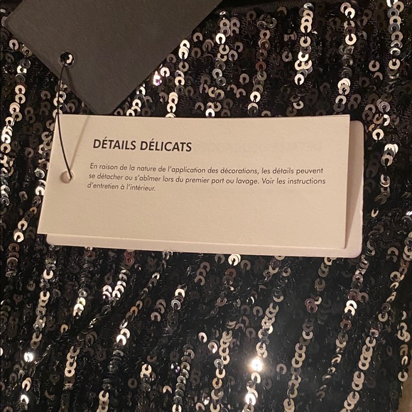 Guess brand NWT sequined pants. Black with silver medium - Picture 8 of 12